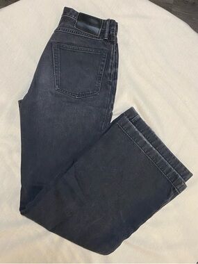 Acne Men’s High Waisted Wide Leg Jeans in Washed Black